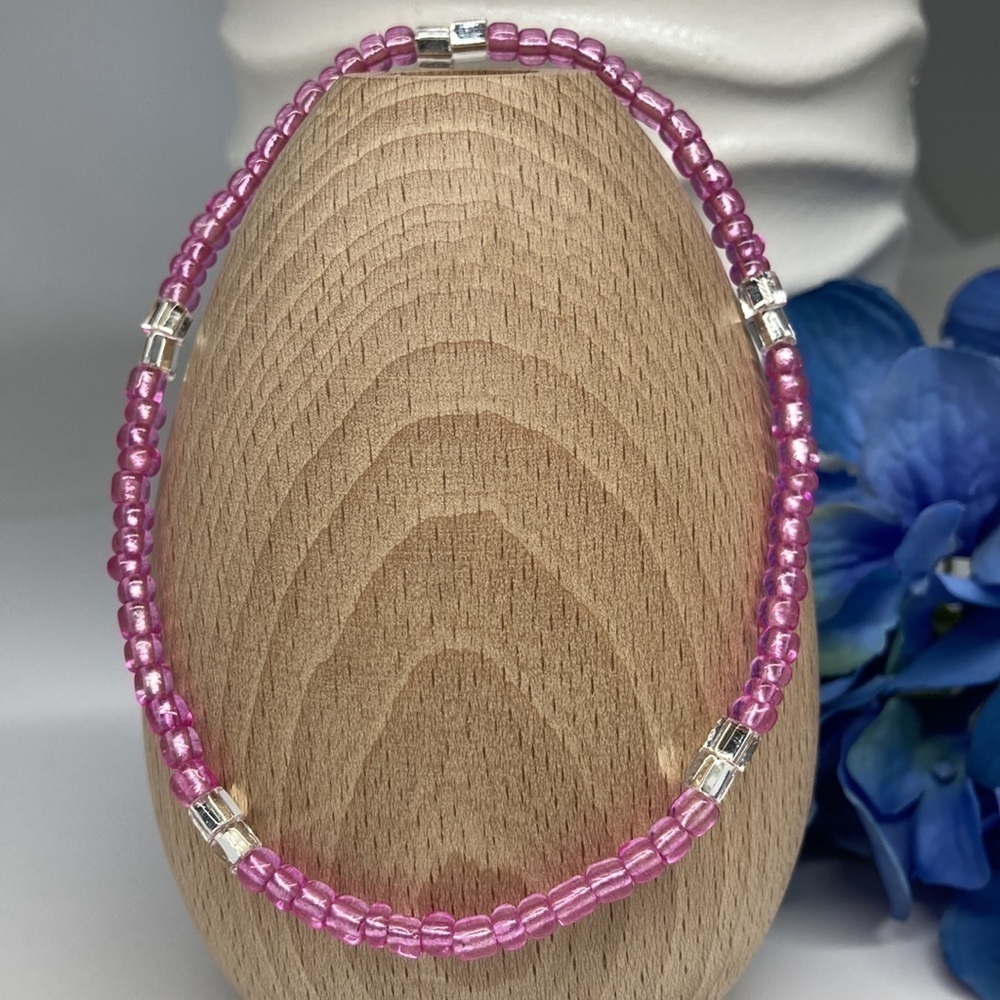 STRETCH Beaded Anklet Pink - Picture 9 of 9
